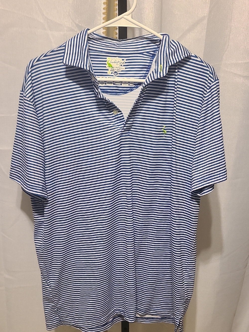 TAILORBYRD SPORT POLO SHIRT STRIPES MENS Med.  SPF 30 GOLF